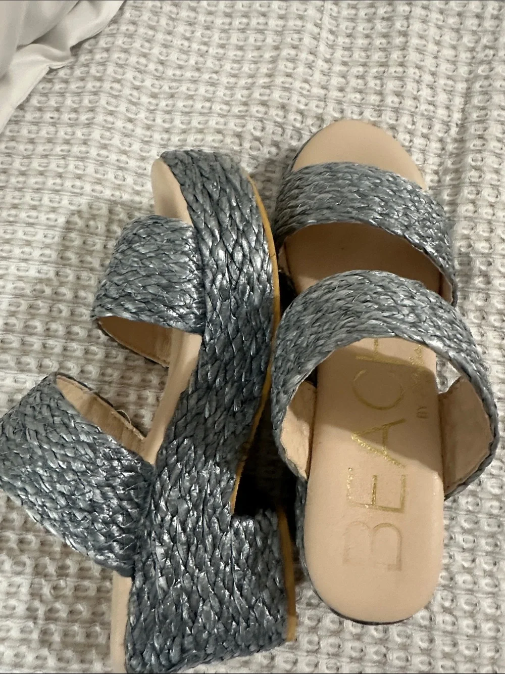 Coconuts by Matisse Silver Braided Double-Strap Platform Sandals